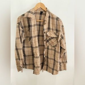 Shein Tan Flannel Shirt